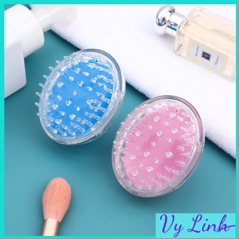Lược gội đầu  Massage đầu gai silicone có tay cầm ,thư giãn làm sạch tóc