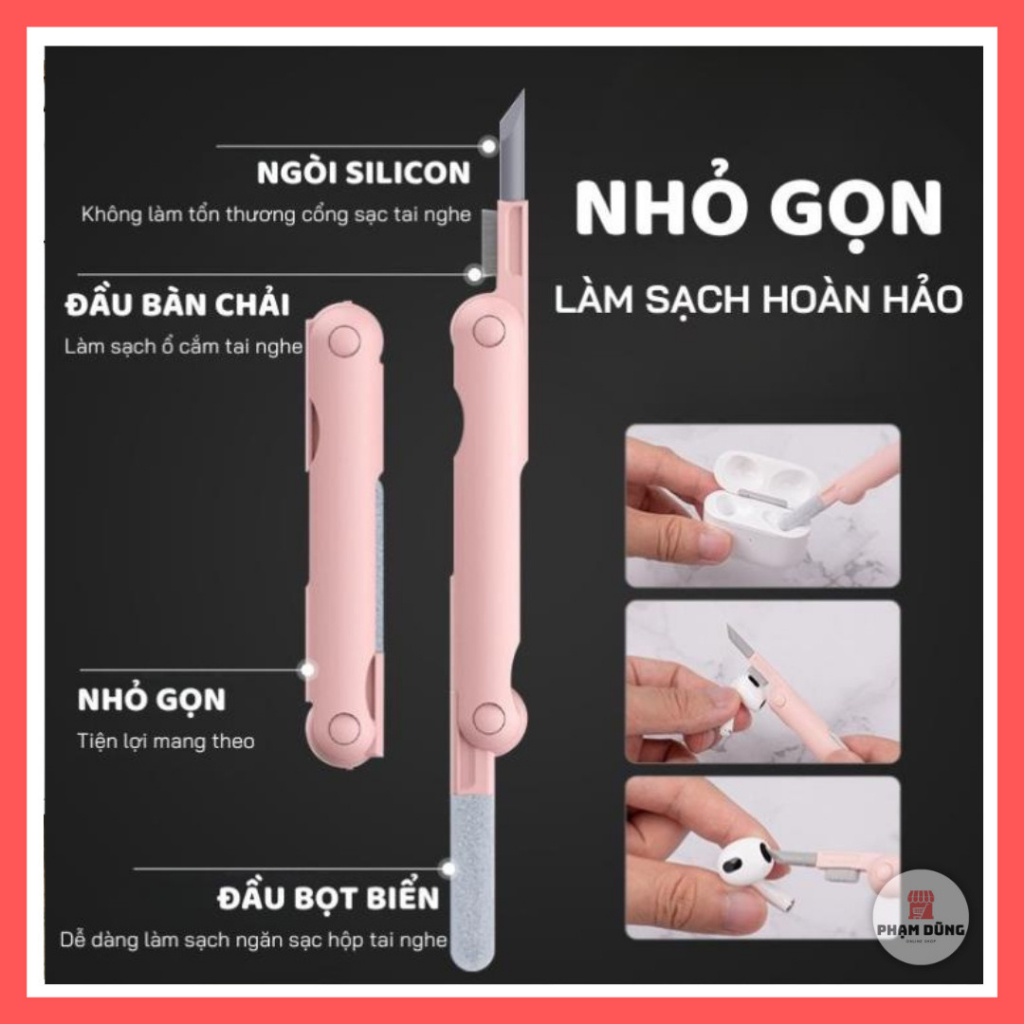 Bộ Dụng Cụ Vệ Sinh Laptop - Máy tính - Bàn Phím - Tai Nghe Airpod Đa Năng 7 in 1 Đa Năng