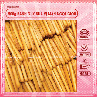 500g Bánh quy đũa vị mặn ngọt giòn thơm - Ăn vặt Hồng Bé