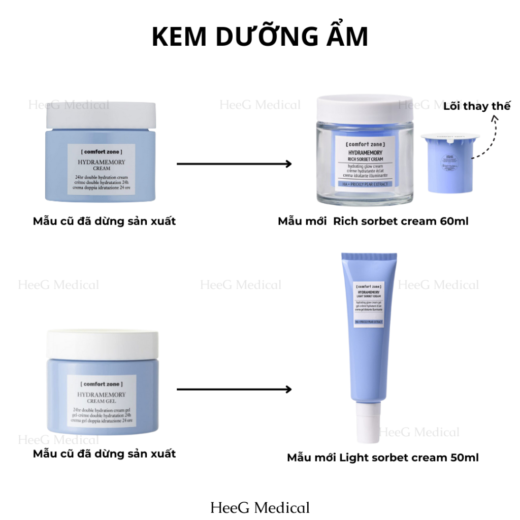 Kem dưỡng ẩm Comfort Zone Light sorbet cream / Rich sorbet cream