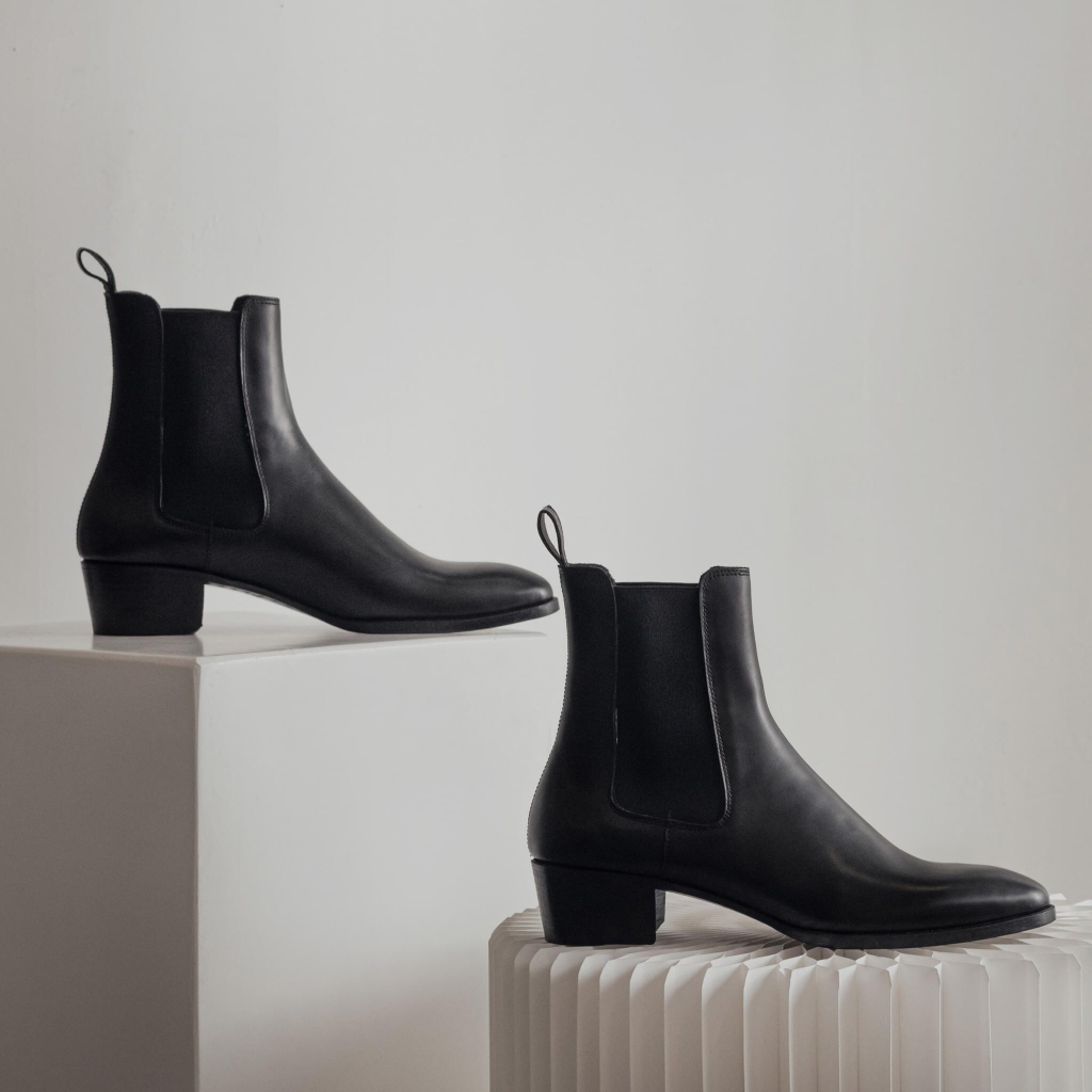CHELSEA BOOTS Giày Bốt Nam Cao Cấp Da Bò Nguyên Tấm Nhập Khẩu Banglades Đế Cao 5cm, Gót Gỗ Chính Hãng - TDK Shoemaker