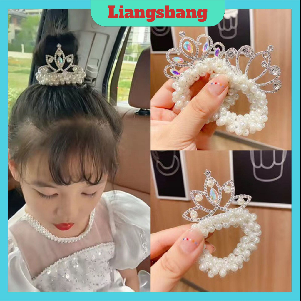 Dây Buộc Tóc Cho Bé Gái " Hình Vương Miện " Đính N..gọ..c Trai Dễ Thương Phong Cách