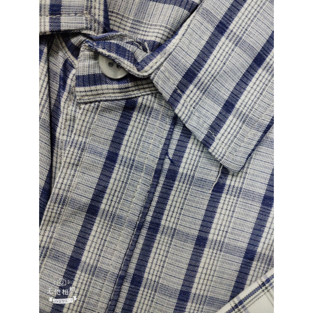 Áo sơ mi nam caro tay dài có cổ có túi vải mềm mát không nhăn không xù lông AKATE12