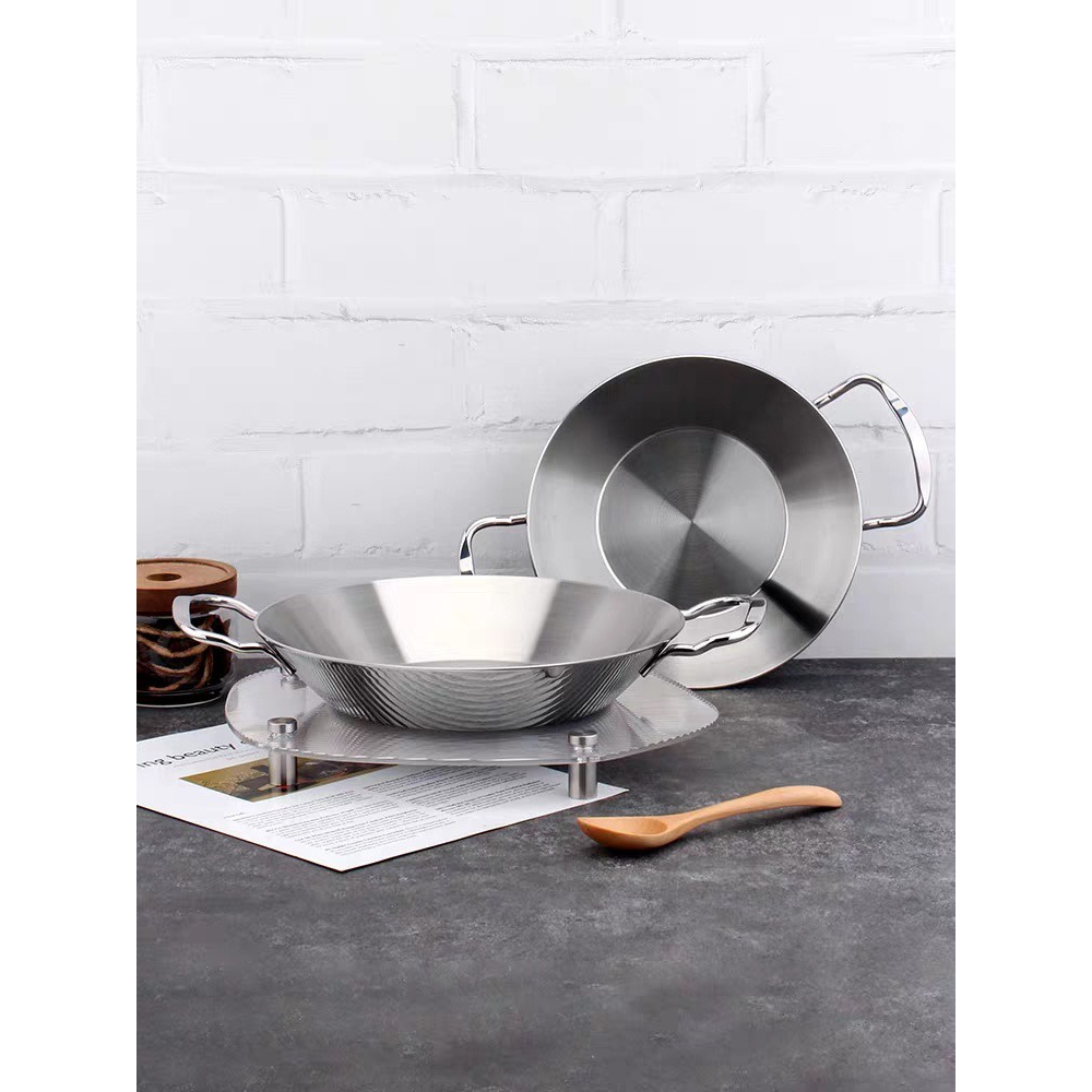 Chảo xào Chockmen sâu lòng bếp từ chống dính inox 304 xào rau hải sản đáy 3 lớp thép không ghỉ 18/10