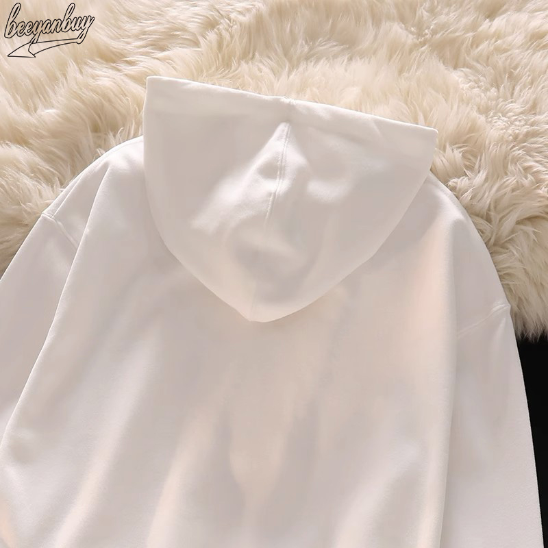 Áo Hoodie Cotton BEEYANBUY áo nỉ thời trang đen trắng in hình unisex 100% cotton -V0024