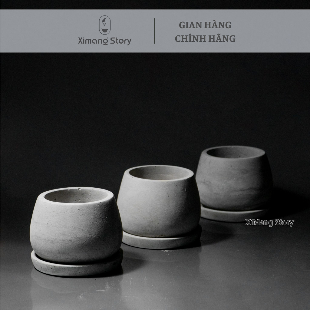 Chậu Xi Măng Dáng Bầu