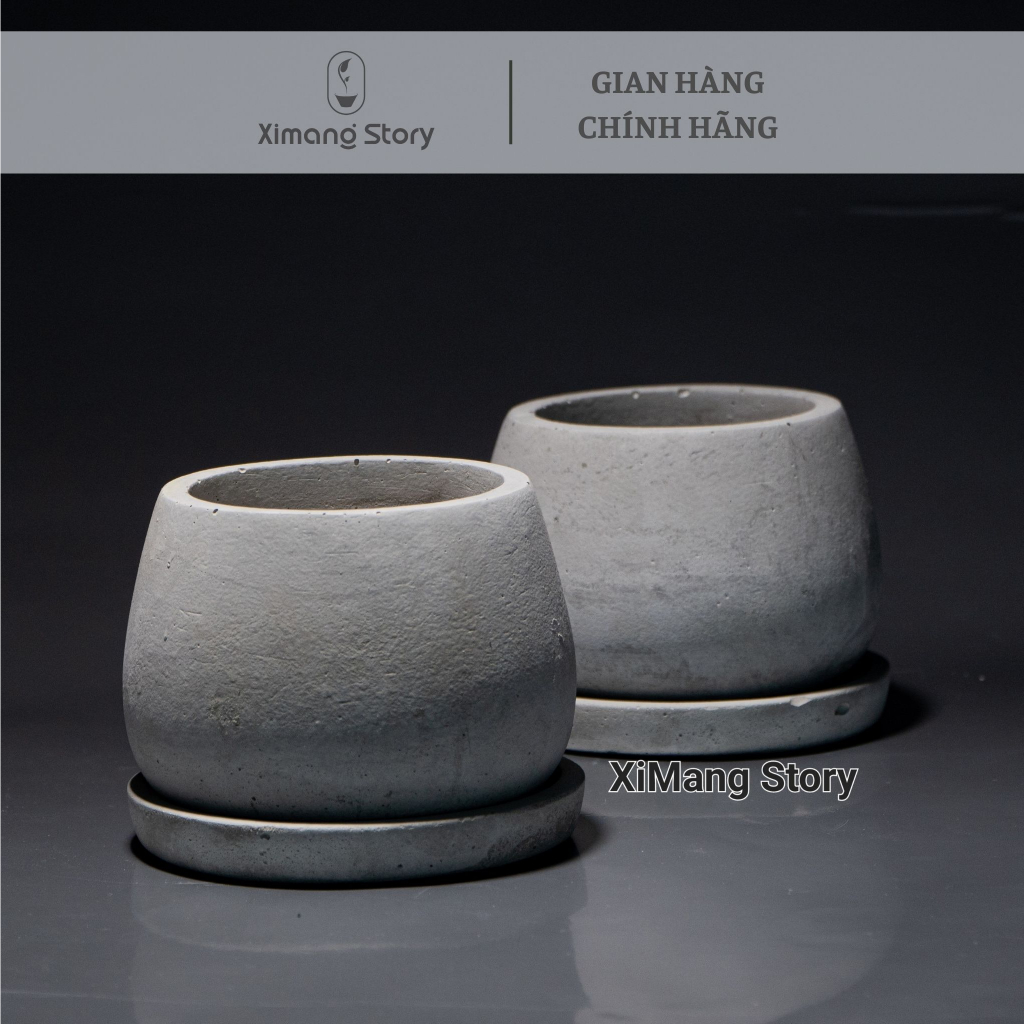 Chậu Xi Măng Dáng Bầu