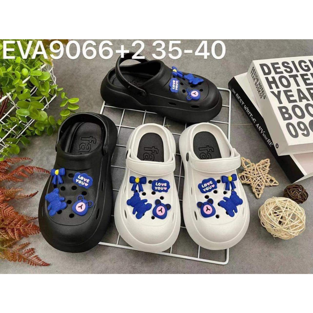 Dép cross Sandal Đế Dày Siêu Nhẹ gắn sẵn sticker siêu xinh