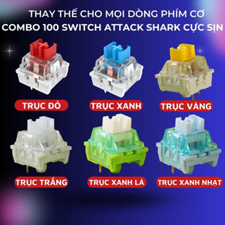 Combo 100 Switch Cơ Học ATTACK SHARK Cho Bàn Phím Cơ, Trục Thay Thế Blue Red White Yellow