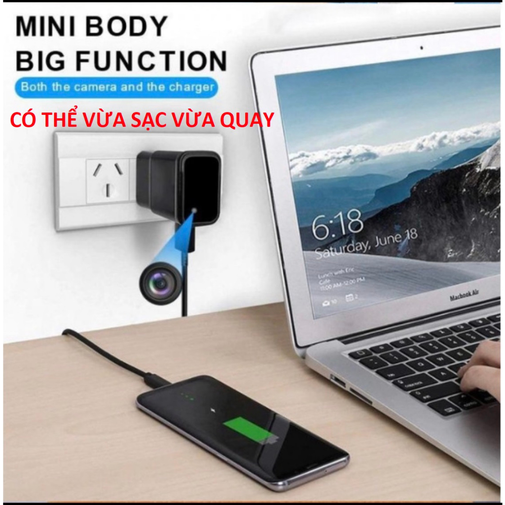 Camera wifi ghi hình thông minh, xem từ xa, tự động quay lưu, chất lượng 1080P. Bảo hành 6 tháng