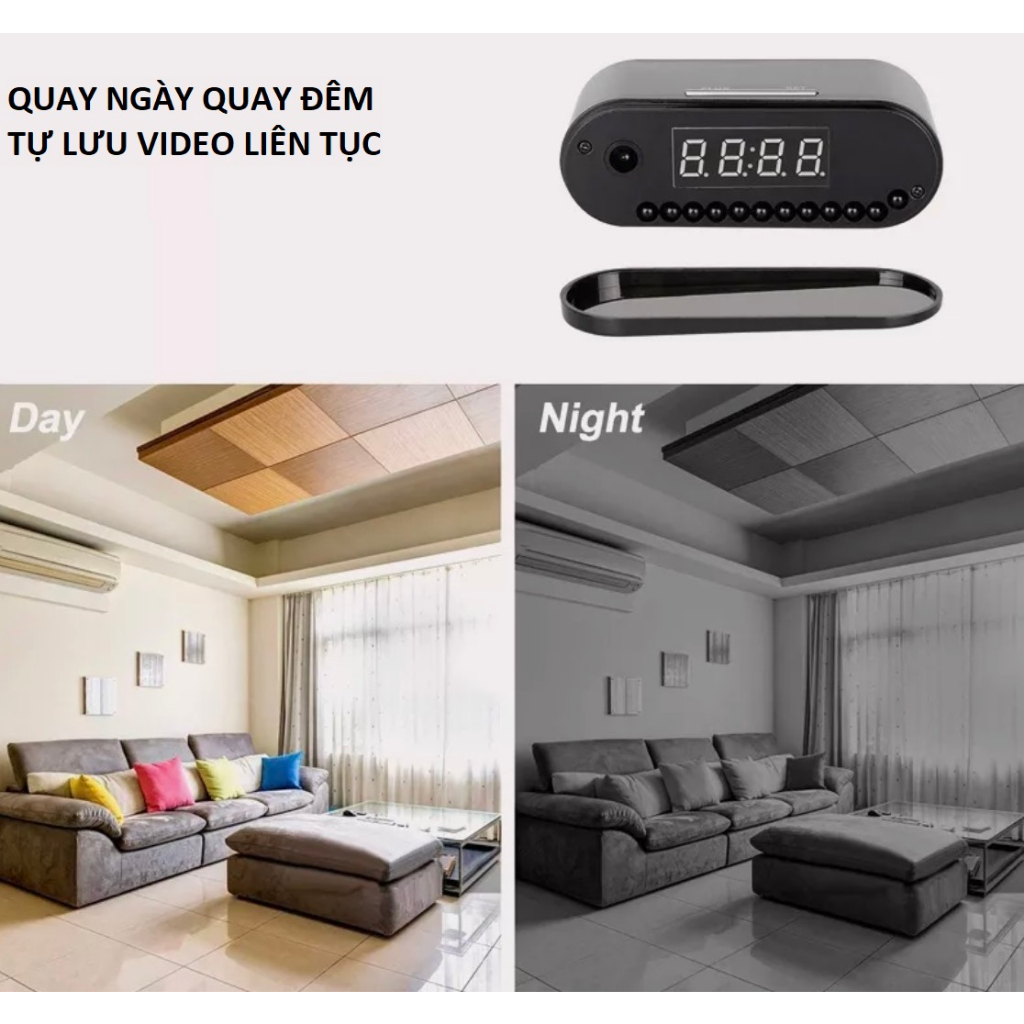Camera đồng hồ ghi hình thông minh, tự động quay lưu, quay đêm, góc siêu rộng, bảo hành 6 tháng