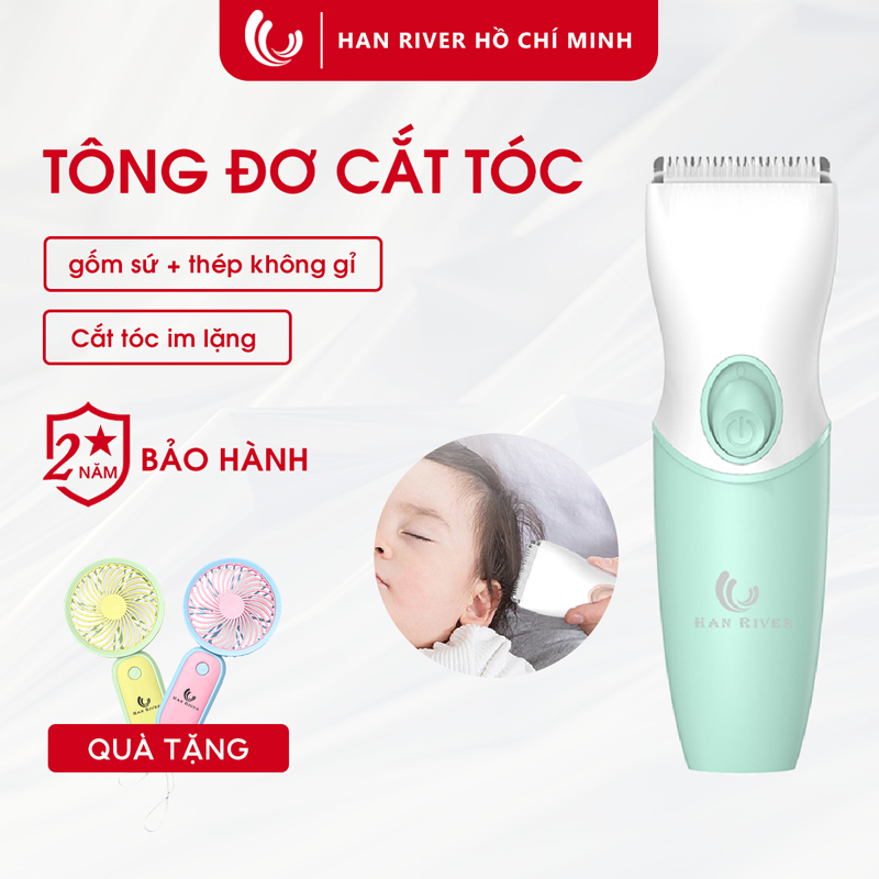 Tông đơ cắt tóc phi lê cho bé Han River làm từ gốm + thép không gỉ chống thấm nước ipx7 sử dụng yên tĩnh - Hàng chính hã