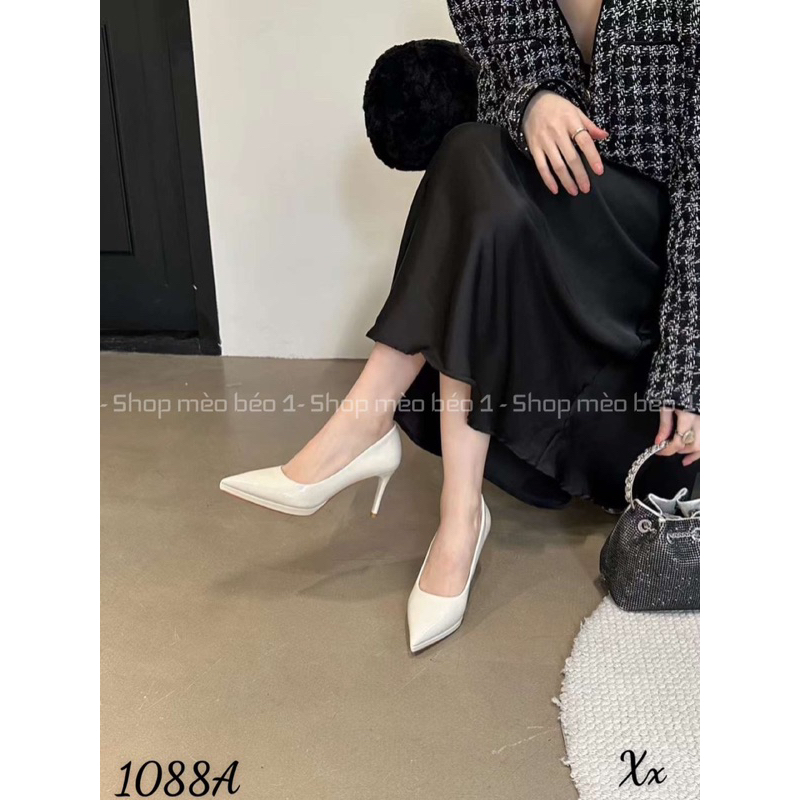 Giày cao gót mũi nhọn đế đúp gót nhọn da bóng basic fullbox hàng quảng châu cao cấp