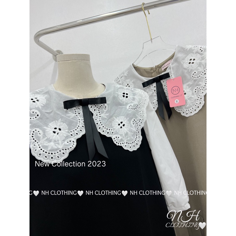 Váy chân dập tay phối sơmi tay lỡ