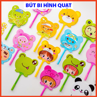 Bút bi nước hình quạt nhiều hình cute dễ thương, bút bi kiêm quạt cầm tay nhiều hình lựa chọn