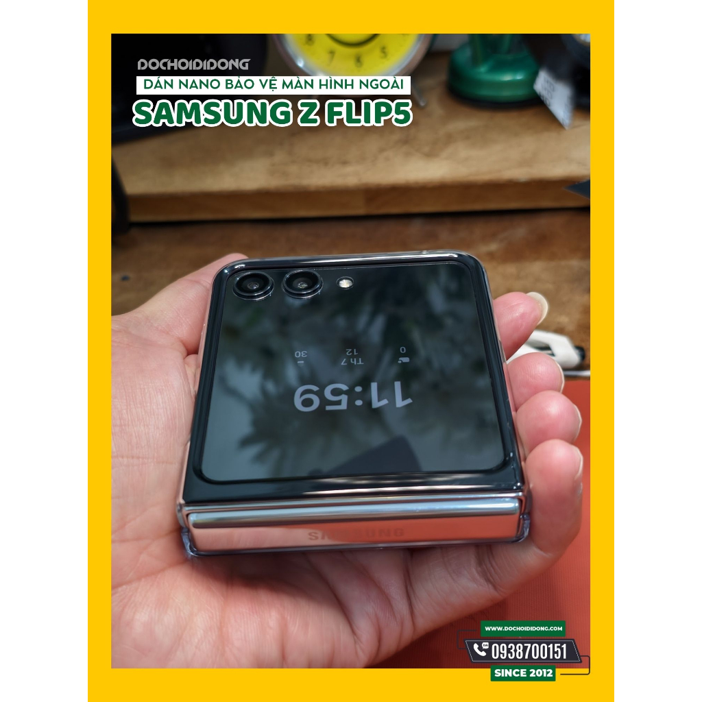 Combo 2 Miếng dán nhựa nano bảo vệ màn hình Samsung Galaxy Z Flip5 dành cho ốp lưng chính hãng