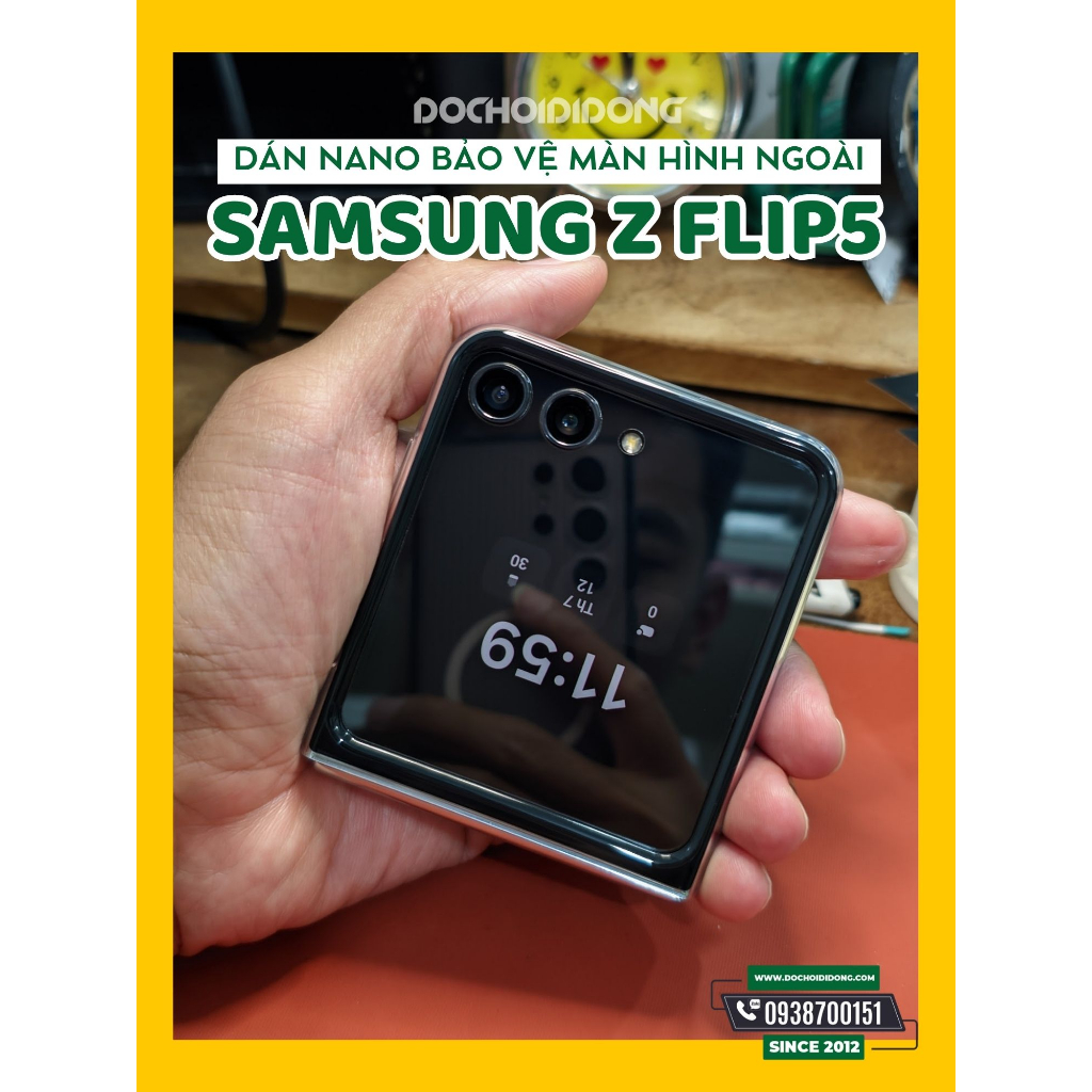 Combo 2 Miếng dán nhựa nano bảo vệ màn hình Samsung Galaxy Z Flip5 dành cho ốp lưng chính hãng