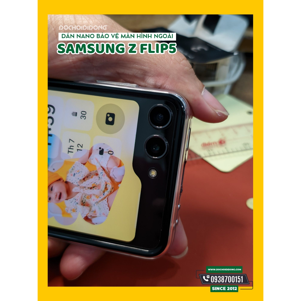 Combo 2 Miếng dán nhựa nano bảo vệ màn hình Samsung Galaxy Z Flip5 dành cho ốp lưng chính hãng