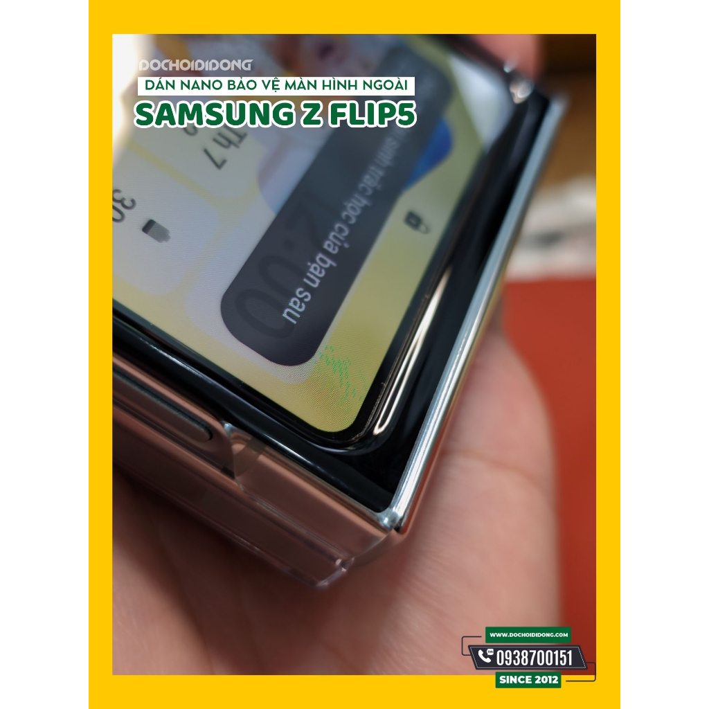 Combo 2 Miếng dán nhựa nano bảo vệ màn hình Samsung Galaxy Z Flip5 dành cho ốp lưng chính hãng