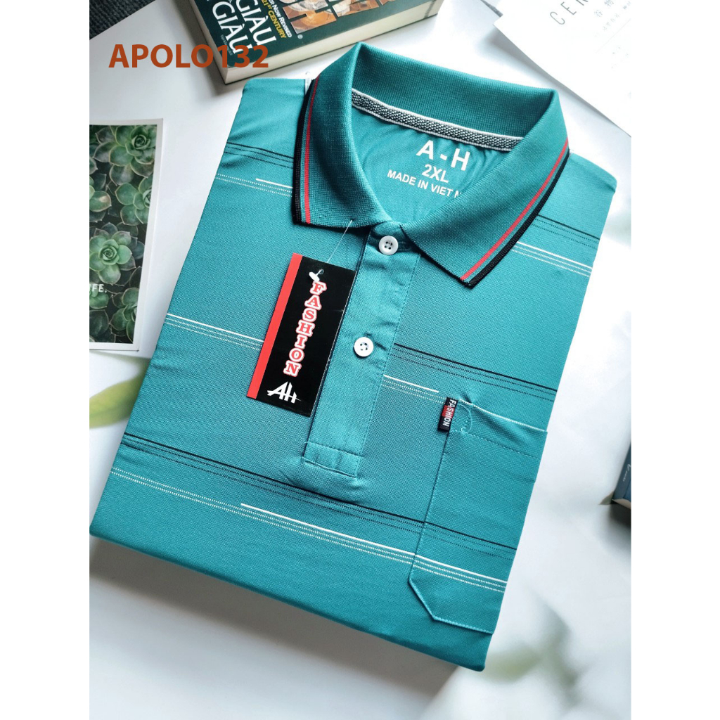 Áo thun nam có cổ phối màu chất vải mềm mát CÁ SẤU  APOLO13