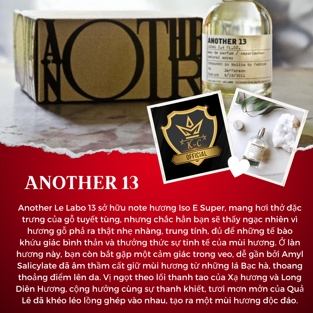 Nước Hoa chiết Le Labo Another 13.Nước Hoa nam nữ chính hãng sang trọng tinh tế nổi bật lưu hương lâu.mẫu thử 10ml