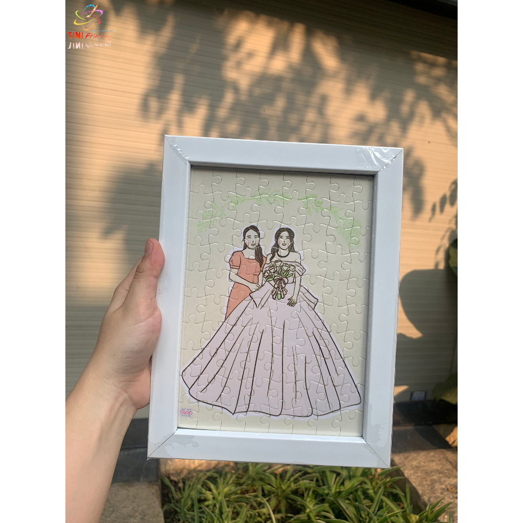 Tranh Ghép Hình Theo Yêu Cầu Jigsaw Puzzle Ghép Nhiều Mảnh In Ảnh Theo Yêu Cầu Có Khung Hình Để Bàn Treo Tường