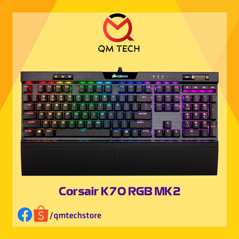 Bàn phím cơ chơi game Corsair K70 RGB MK2 - Cherry Red - Cherry Blue - QMTECH STORE