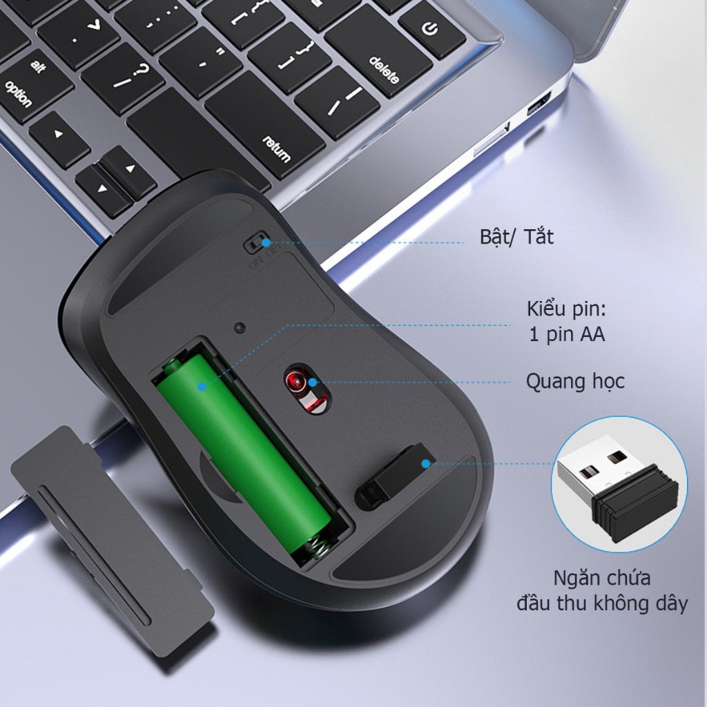Chuột máy tính không dây G200 USB 2.4Ghz 3200DPI-POERMAX | BigBuy360 - bigbuy360.vn