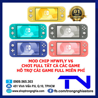Máy Nintendo Switch Lite Mod Chip HFWFLY V6 Chơi Full Game - Tặng miếng dán cường lực & Bọc Analog - Bảo hành 12 tháng