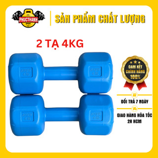 Bộ 2 tạ tay nhựa bát giác Reefit 4kg có ruột (gồm 2 cục 4kg) (PHUCTHANHSPORT)