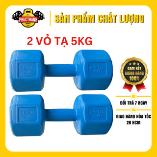 Bộ 2 cái vỏ tạ tay nhựa bát giác Reefit 5kg không ruột (gồm 2 vỏ 5kg) (PHUCTHANHSPORT)