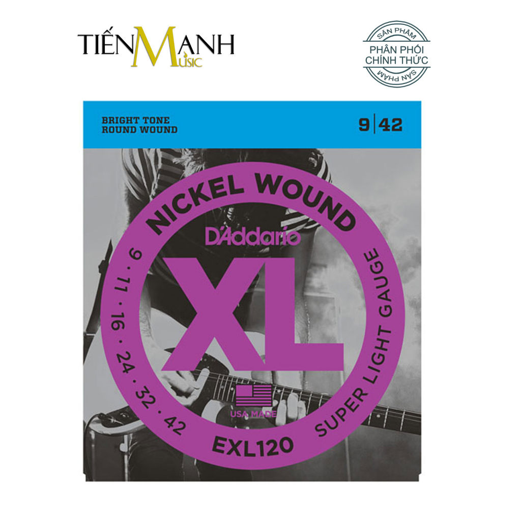 Dây Đàn Guitar Electric D'Addario EXL110, EXL120, EXL140 - Ghita Sắt Nickel Wound Strings DAddario