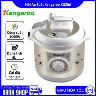 Nồi áp suất Kangaroo KG286 chính hãng, Dung tích 6L, Công suất 1000W nấu chín nhanh tiết kiệm điện, Bảo hành 24 tháng