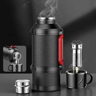 Bình giữ nhiệt inox 316 cao cấp Yuyi 2300-3000ml kèm dây đeo, nắp cốc, có lọc trà, sơn nhám bên ngoài giữ nhiệt