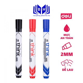 Bút viết bảng/ bút dạ bảng xóa được - deli eu00120/ eu00130/ eu00140 - mực đen/ xanh/ đỏ