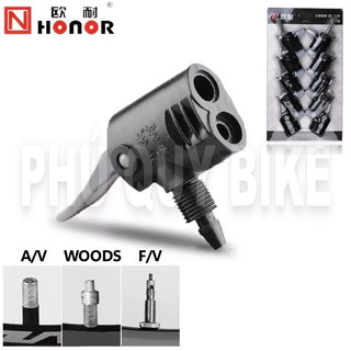 Đầu bơm van xe đạp, xe máy đa năng 3 trong 1 honor