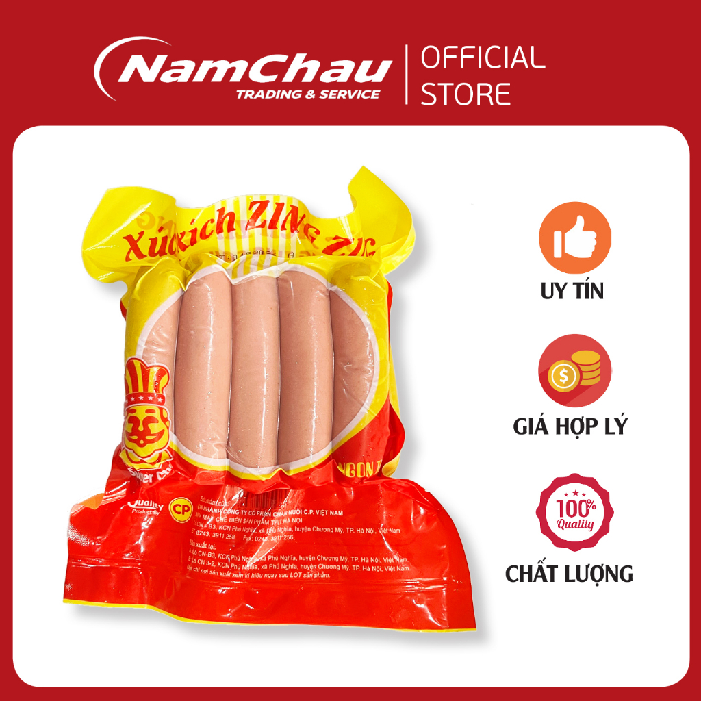 Xúc xích Zing Zing 500gr thơm ngon từ thịt gà, heo tươi sạch 100%[Hà Nội giao hỏa tốc 1h]