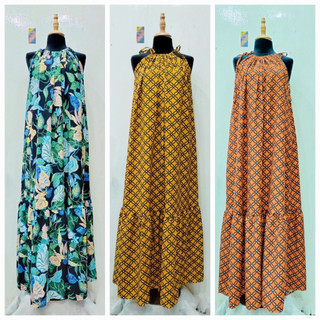 Đầm yếm phom maxi in họa tiết - calvin klein