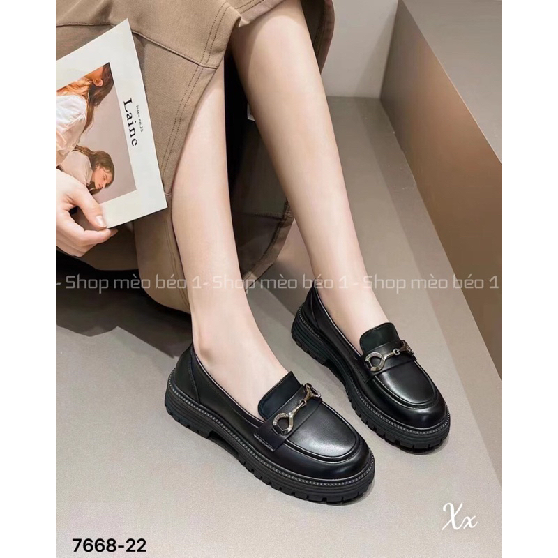 Giày moca khoá ngang mũi tròn đế thấp fullbox hàng quảng châu cao cấp