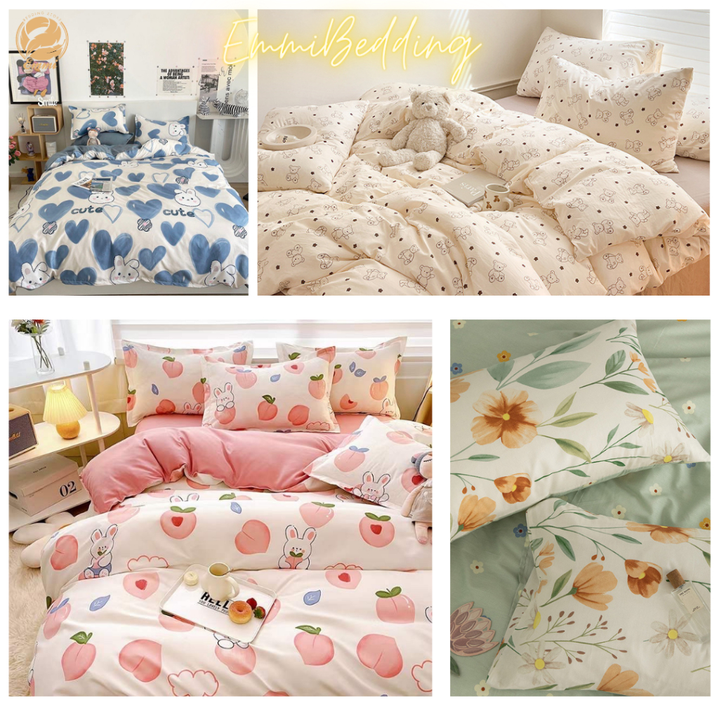Bộ chăn ga gối coton 💎SALE💎 poly nhập khẩu cao cấp mẫu hoạt hình con vật đáng yêu cho bé giá tốt chất liệu siêu nhẹ