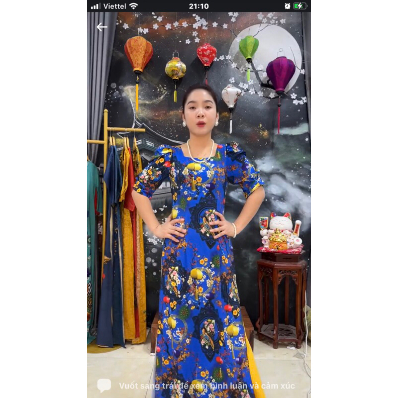 ÁO DÀI CỔ VUÔNG TAY BỒNG 5D