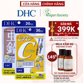 Combo Viên uống DHC Ngừa mụn Mờ thâm, đẹp da viên uống Vitamin C (60v) và Viên uống Kẽm (30v)