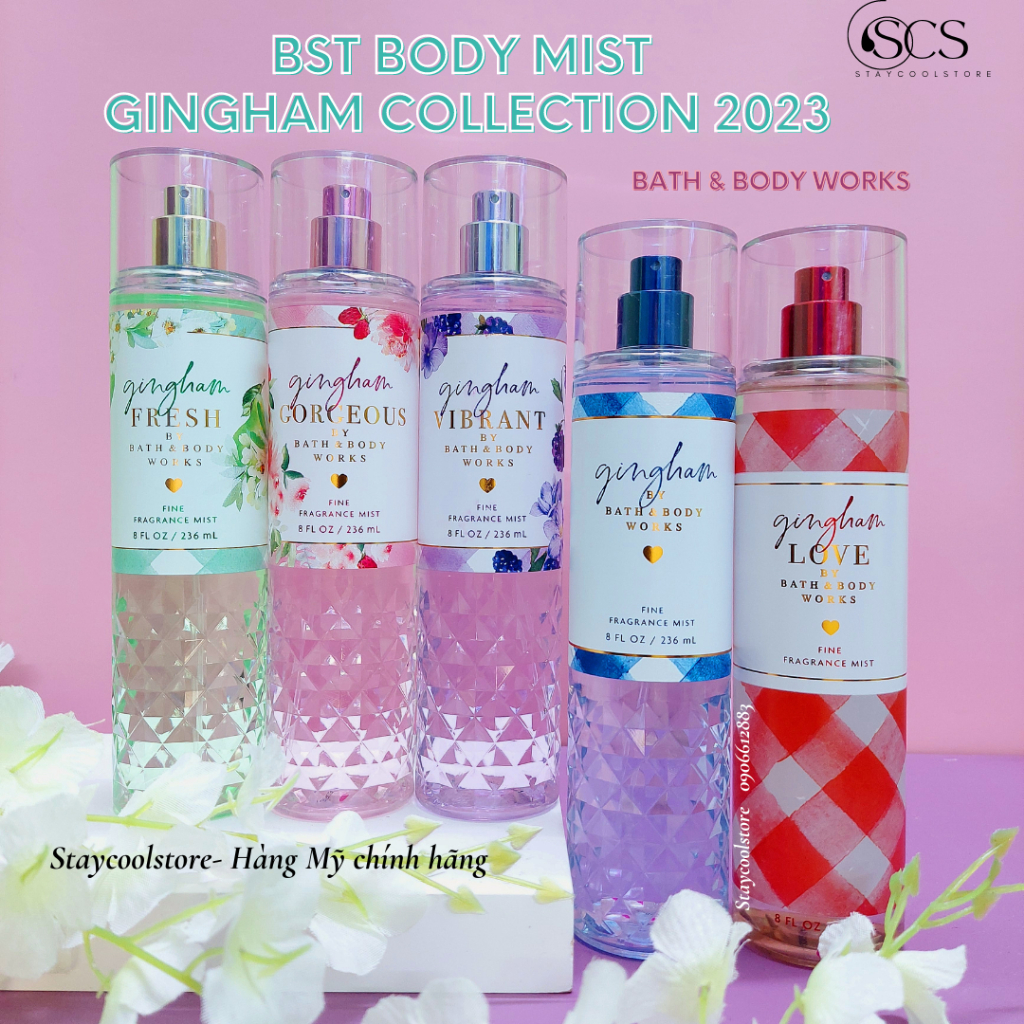 BST GINGHAM Full mùi mới- Gingham-Gingham Fresh- Gingham Vibrant- Gingham Gorgeous- Gingham Love Bath Body Works