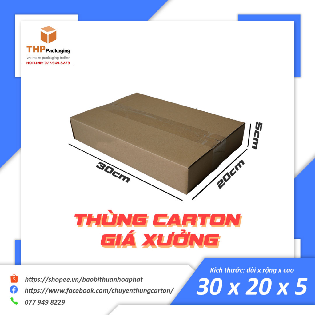 30x20x5 thùng giấy carton