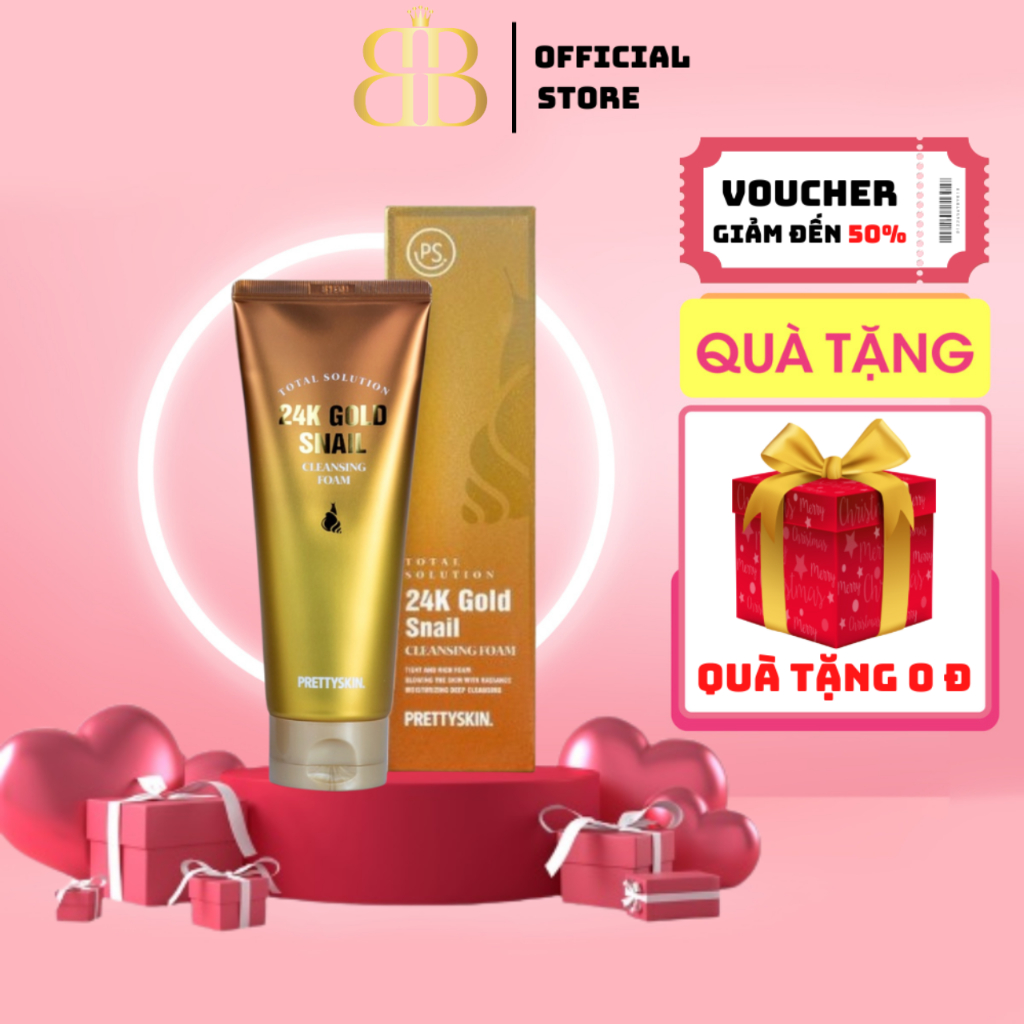 Sữa Rửa Mặt Tái Tạo Da Ốc Sên Gold 24K PRETTYSKIN, Giúp Sạch Bụi Bẩn, Giảm Bã Nhờn & Làm Trắng Da - 150ml [ Auth ]