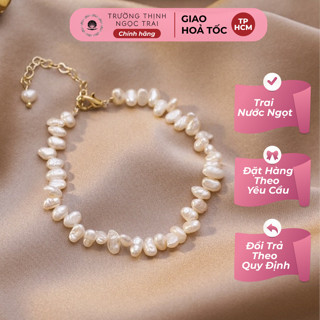  Vòng Tay Ngọc Trai 5ly Hạt Thô Tinh Tế Sang Trọng - Ngọc Trai Trường Thịnh 