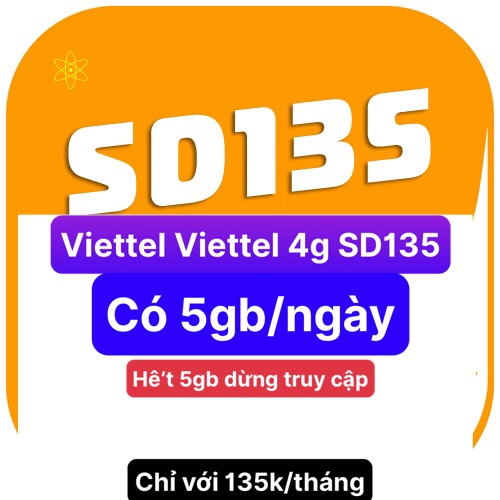 Sim 4g viettel sd135 có 5gb/ngày, Umax70 70gb/tháng, umax50n không giới hạn data, sd70 1gb/ngày, sd90 1,5gb/ngày