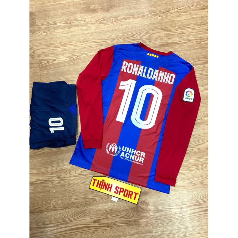 ÁO BÓNG ĐÁ BARCELONA TAY DÀI , ÁO ĐÁ BANH BARCELONA TAY DÀI