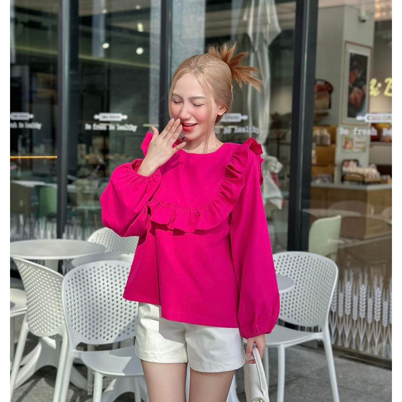 Áo bèo tay dài "Kaysha Top " EllyClothing