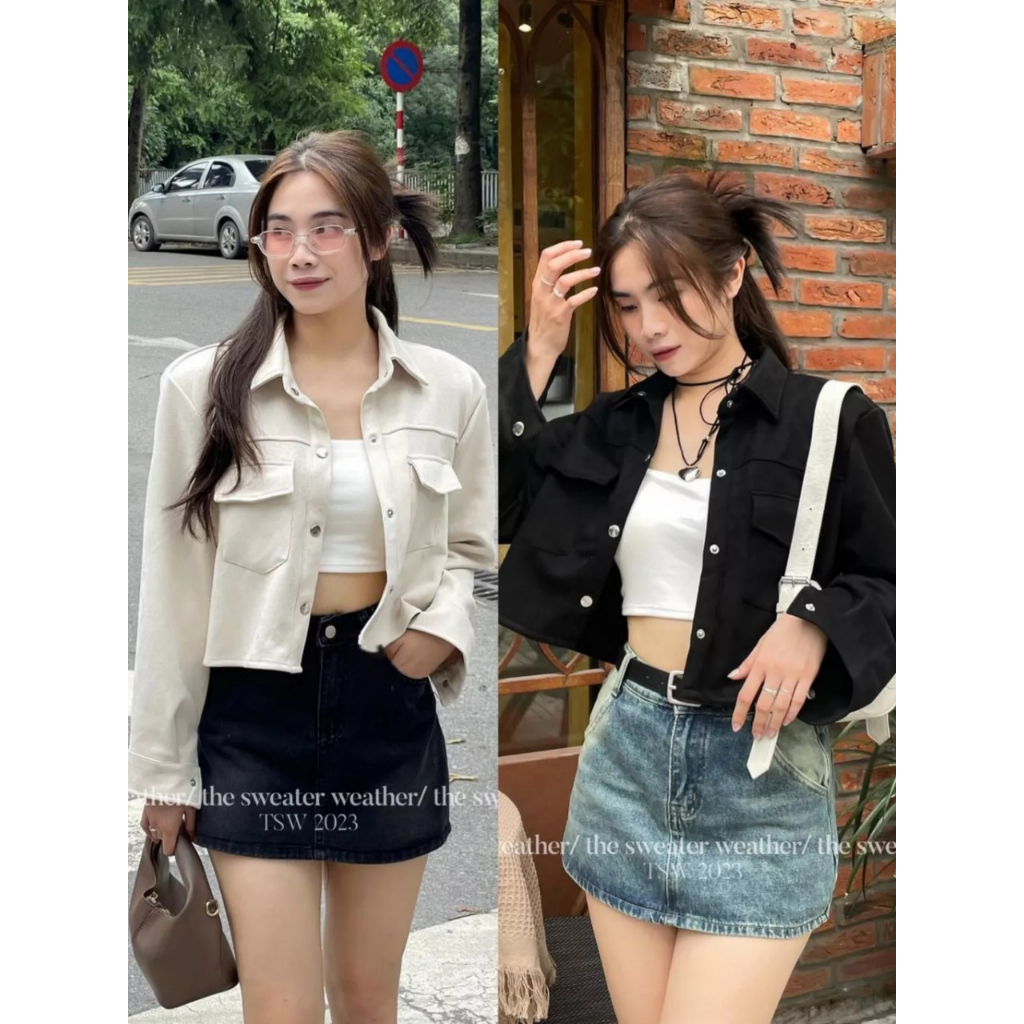 Áo khoác da lộn dáng croptop mã Aokhoacdaloncrt4416_P7K7